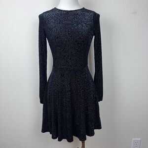 Ecote Dress Womens Small Mini Fit Flare Skater Boho Whimsy Gothic Boho USA Made